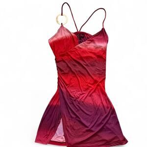 Fetish Y2K 2000s Two Tone Ombré Dress, X-Small